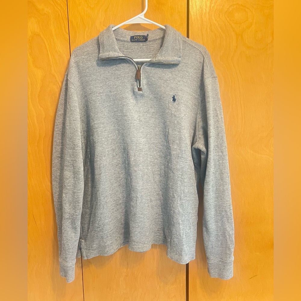 Polo Ralph Lauren Classic Gray Quarter Zip Sweatshirt Size Large